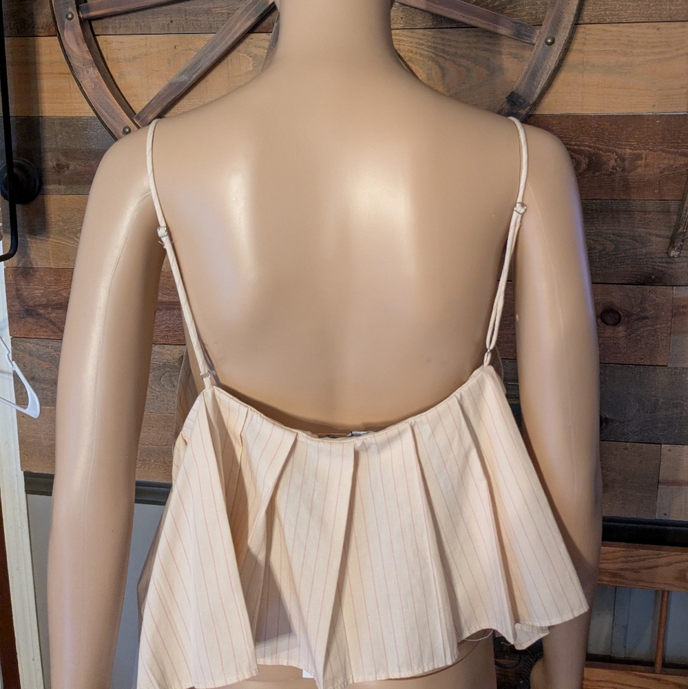 Zara NWT Pleated Poplin Top - Picture 5 of 8
